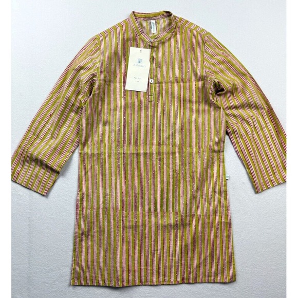 ANOKHI KIDS Market Dress Long Sleeve Striped‎ India Size 10 - 11 years NWT - Picture 1 of 8